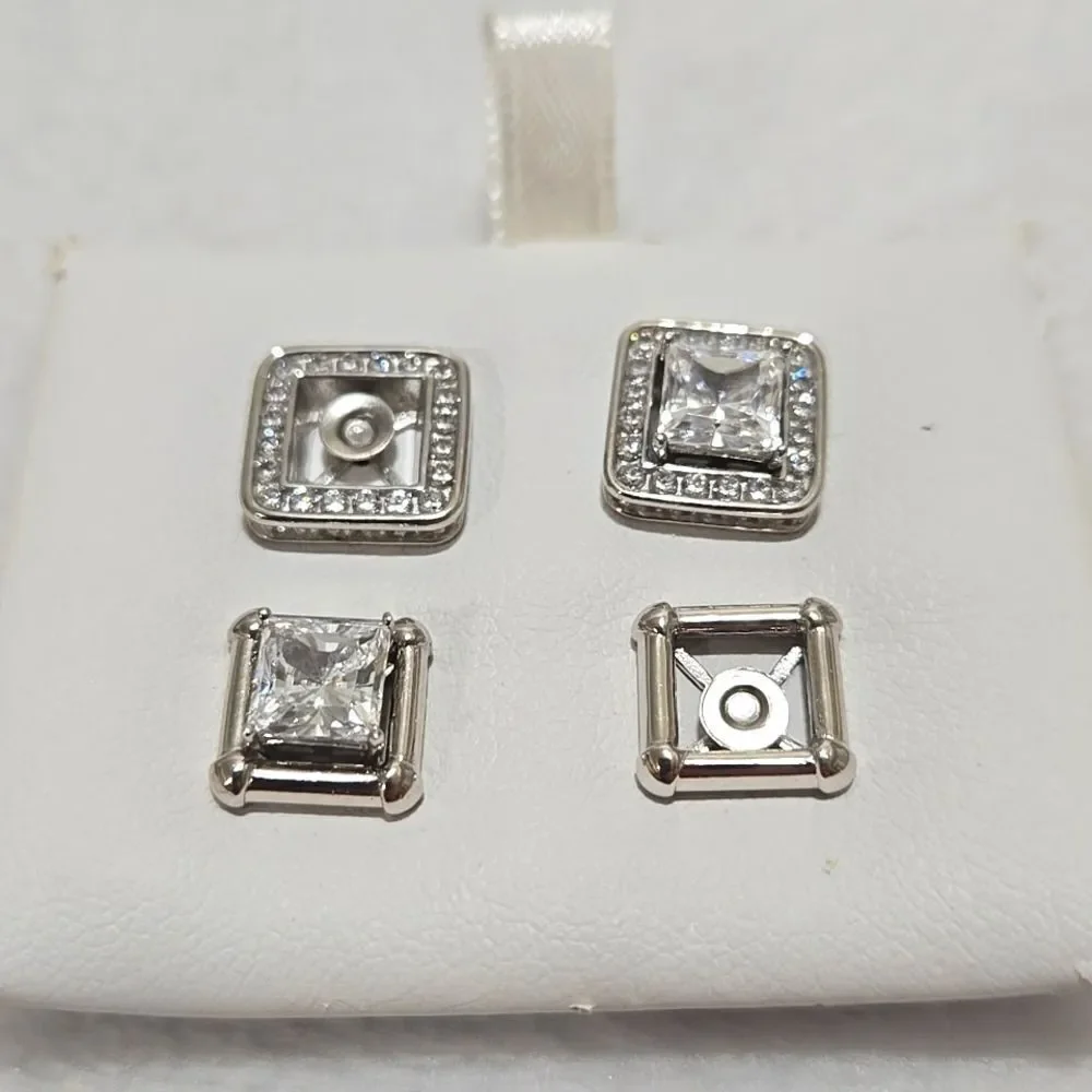 Platinum Plated Sterling Silver Earrings